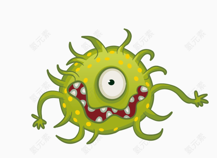 独眼卡通细菌怪物