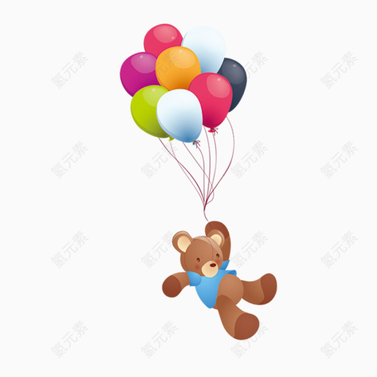 被气球带飞的小熊