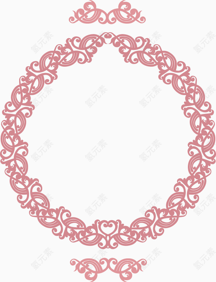 粉色欧式花纹花环