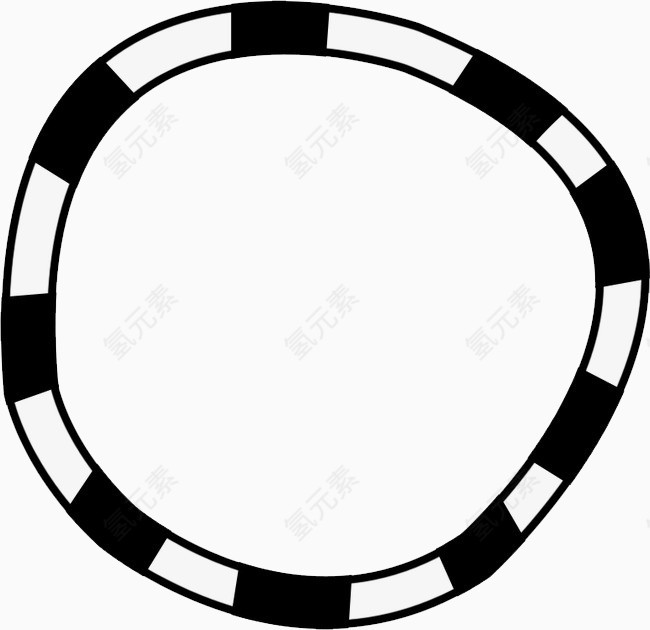 黑白圆形铁轨边框