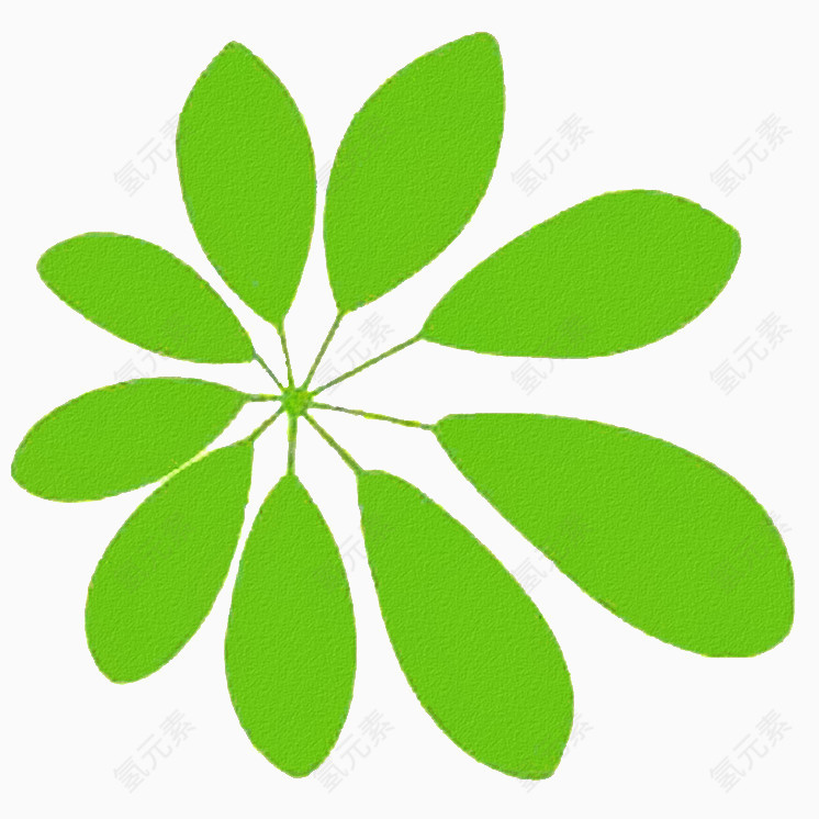 绿色树叶形状环保标志