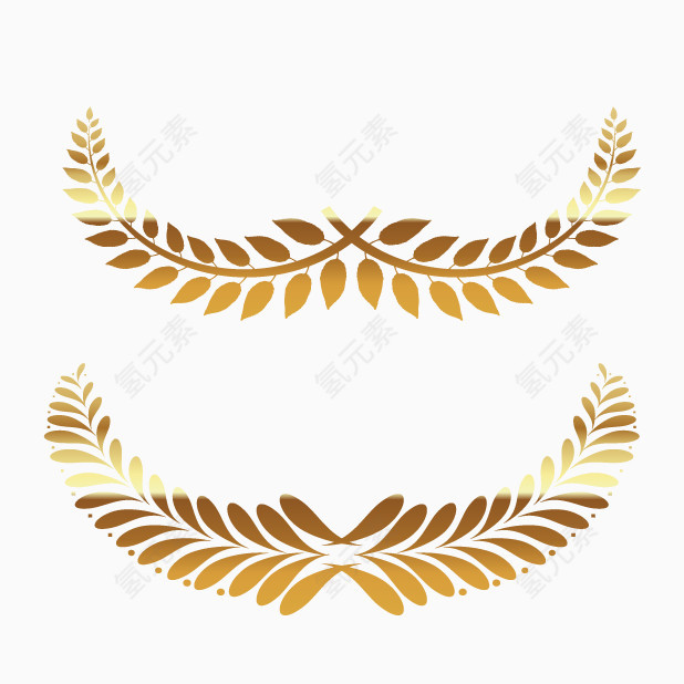 金色欧式花纹徽章素材