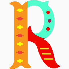 彩色马戏团字母R