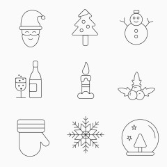 多种圣诞图标标志