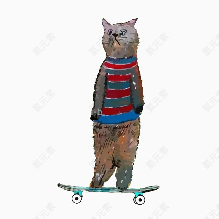滑滑板的猫大人
