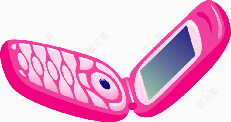 粉色开盖手机