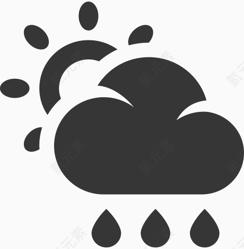 云预测灰色雨太阳天气天气预报