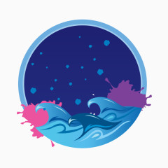 紫色冲浪图标