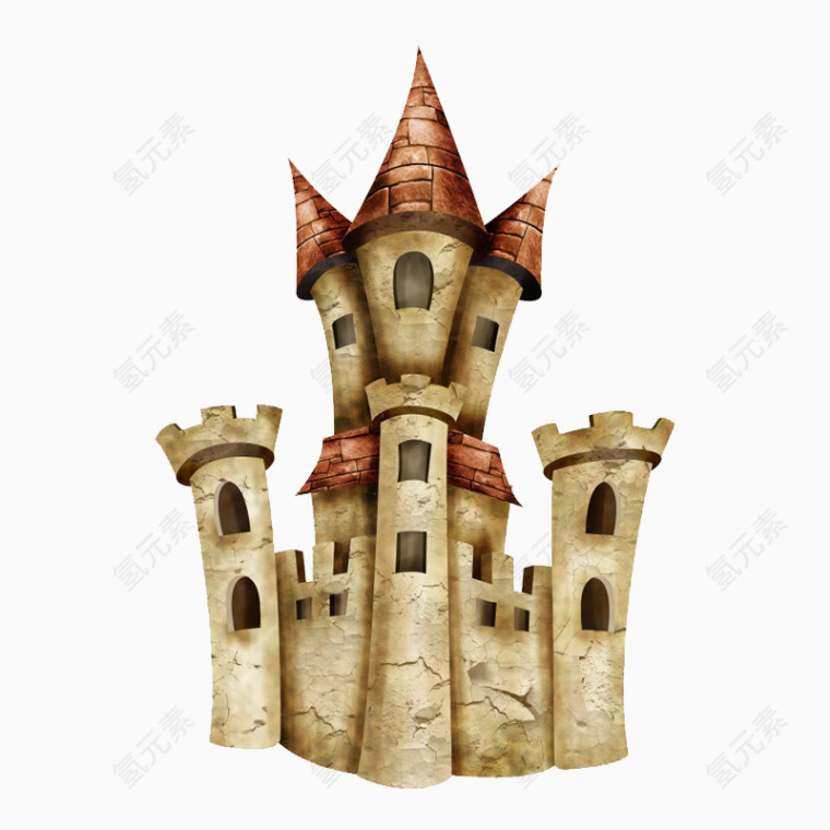 手绘城堡素材