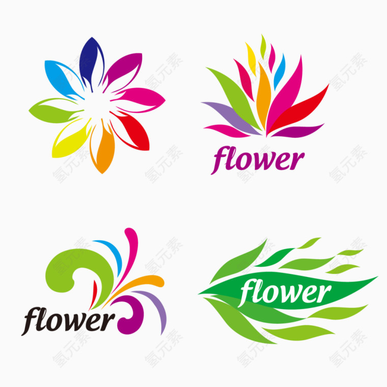 创意鲜花logo设计