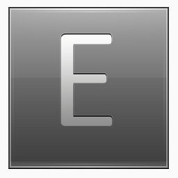 Letter E grey Icon