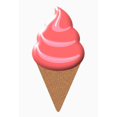 立体冰淇淋粉色