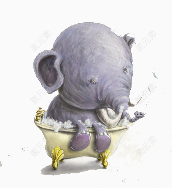 浴缸里的大象素材背景