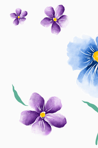 飘散花朵花瓣蓝色小花