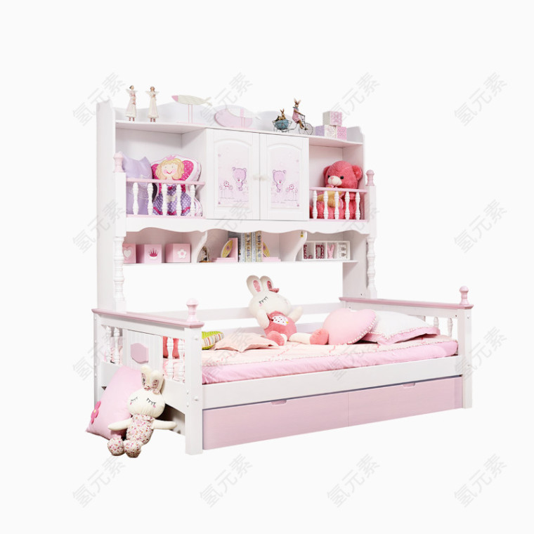 儿童床组装置物柜