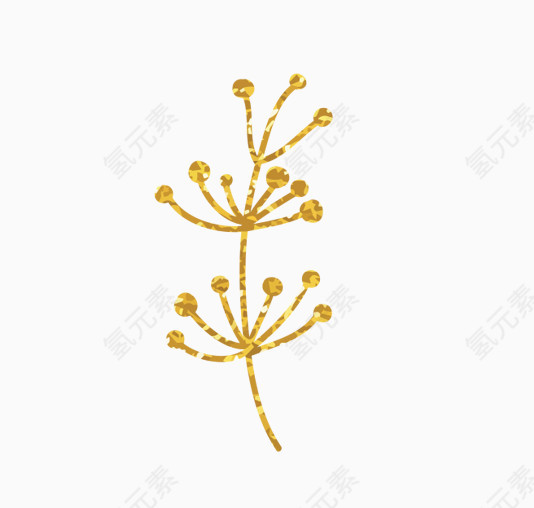 金黄色树叶形状
