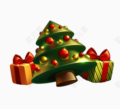 圣诞树和礼品盒