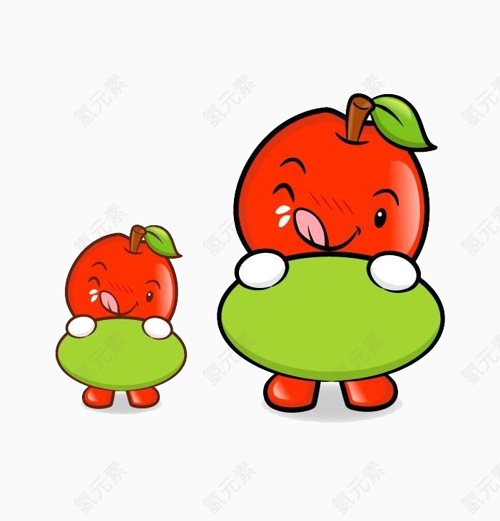 卡通鲜红水果表情