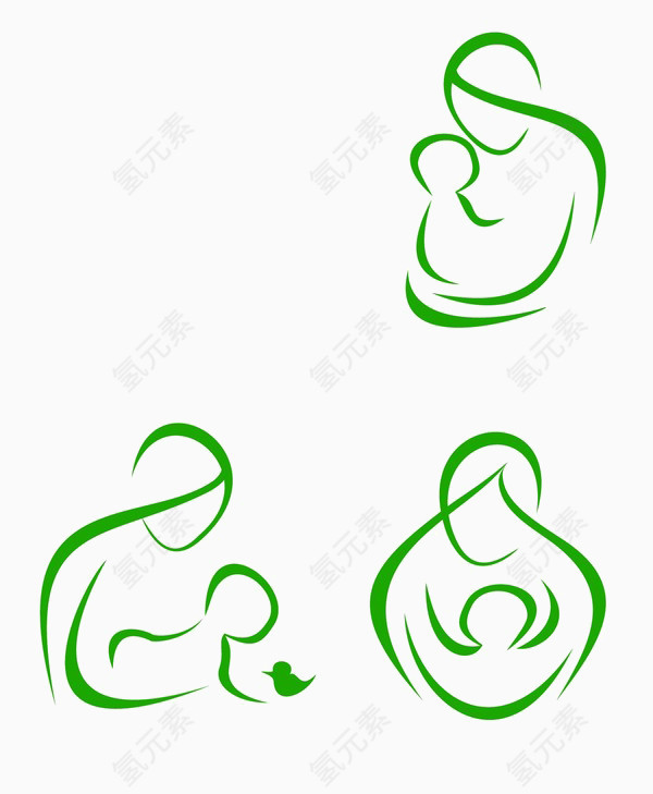 母婴绿色线条