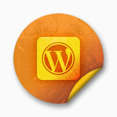WordPress标志广场橙色贴纸社交媒体