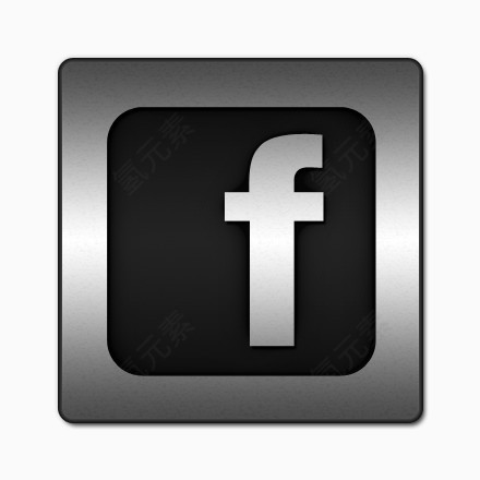 Facebook标志广场社会社会网络锡钢铁社会媒体上的黑色镶嵌