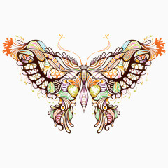 彩色花纹装饰蝴蝶