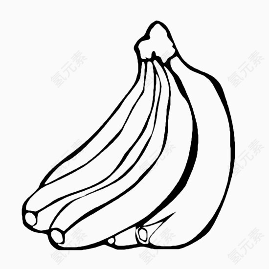 线描一串香蕉