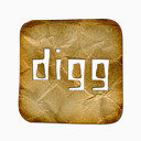 Digg标志广场皱巴巴的