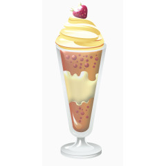 立体冰淇淋黄色草莓