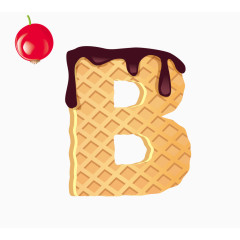 水果威化饼干英文字体字母B