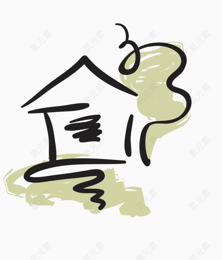 手绘房子logo