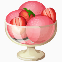 卡通草莓冰激凌