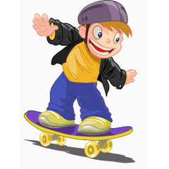 玩滑板的小孩