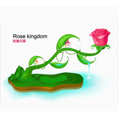 玫瑰童话王国矢量图