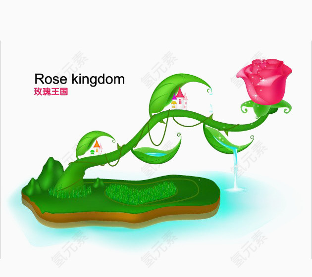 玫瑰童话王国矢量图