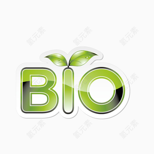 bio 绿色树叶 字体