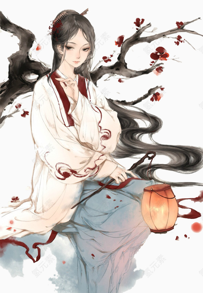 古风灯笼美女