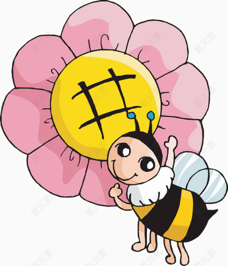 卡通简笔线条画蜜蜂