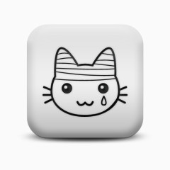 不光滑的白色的广场图标动物动物猫Animals-Icons