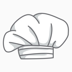 手绘风白色厨师帽