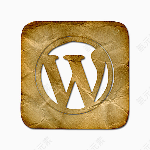 WordPress标志广场皱皱的纸