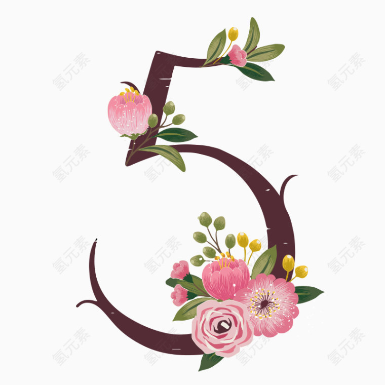 花朵数字5