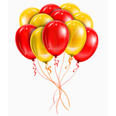 红黄彩带气球