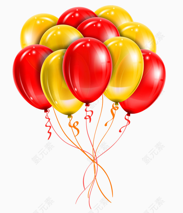 红黄彩带气球