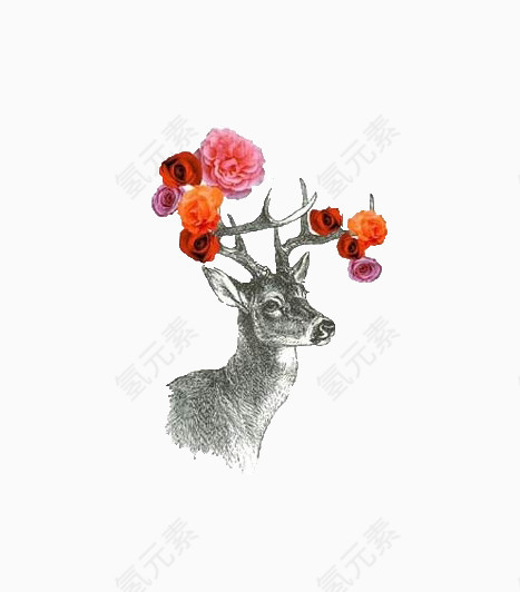 创意个性花朵小鹿