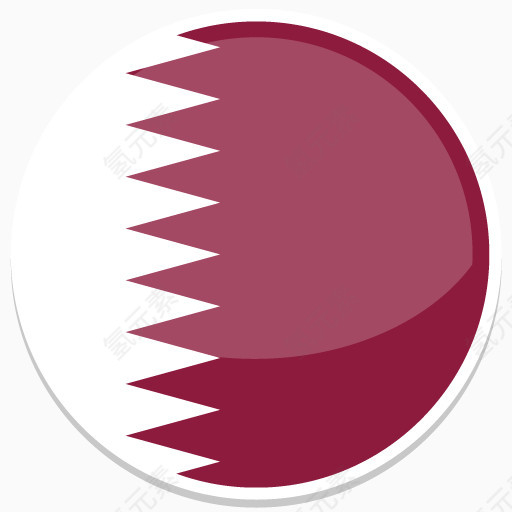 卡塔尔Flat-Round-World-Flag-icons