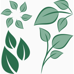 茶叶叶子卡通手绘图标元素