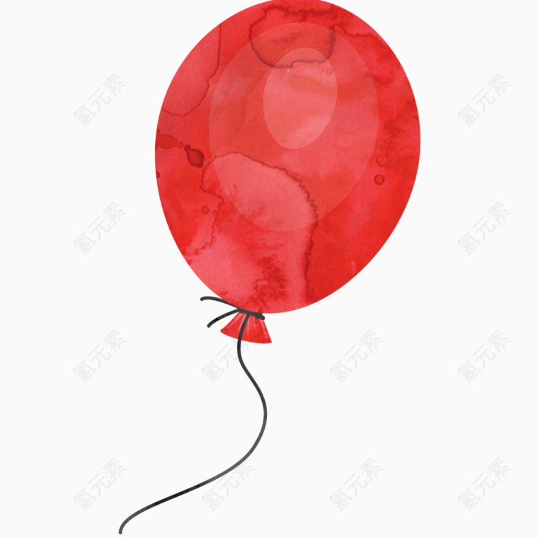 水彩画美国红色气球元素