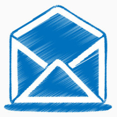 Blue mail open Icon