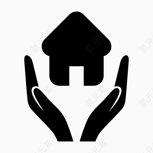 双手捧起的房子图标